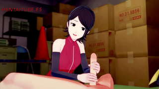 ���ोरुटो हेनतई-सारदा जैक से झटका, बेकार है, टिट जॉब और बोरुटो द्वारा गड़बड़ है