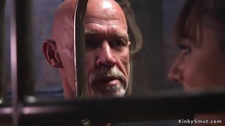 ���ဟောင်းမာစတာတစ္စံုတစ္စံုပူပြင်းတဲ့အနက်ရောင်ဆံရှင်ကျွန်နက်ရှိုင်းသောလည်ချောင်းသည်တိုင် bangs သူမလာျအတွက်ကြိုးအနှောင်